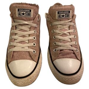 Converse All Star Women’s 9 Shoes Low Top Metallic Shimmer Dusty Rose Pinkish